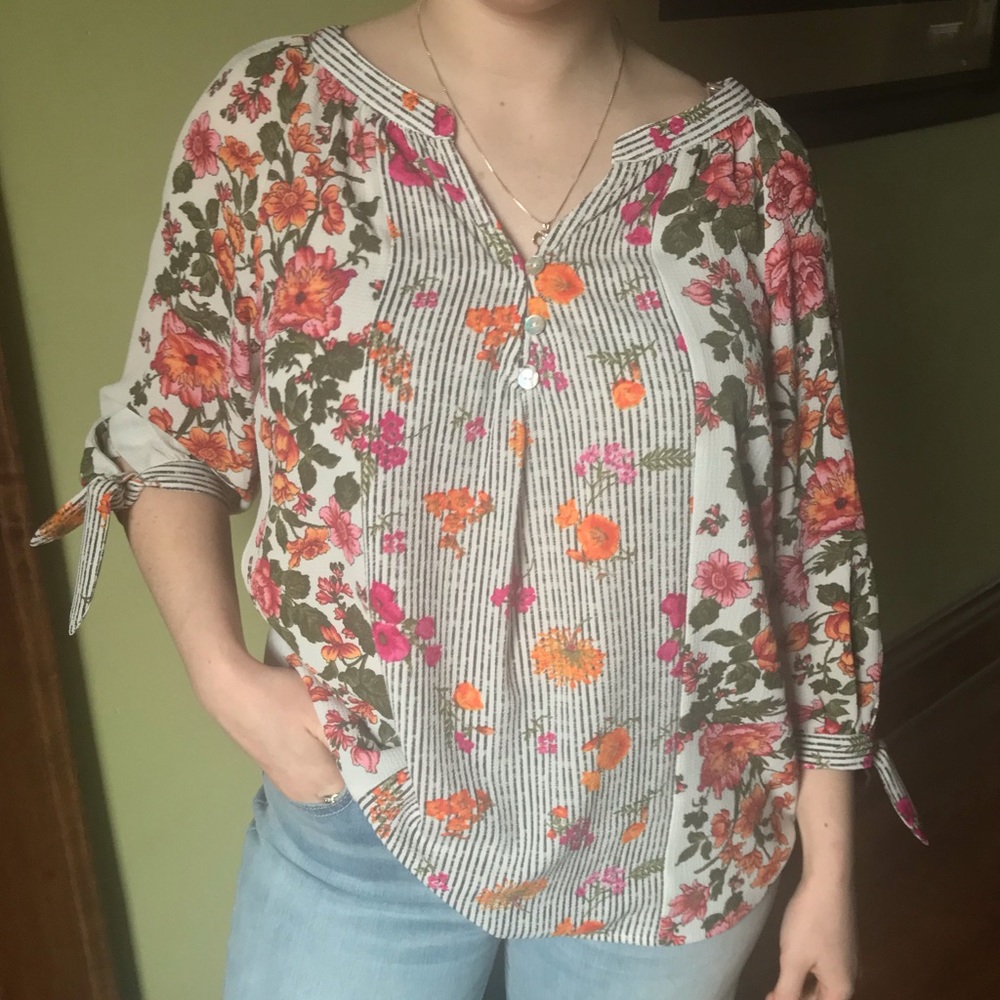 Floral long sleeve blouse, Petit L